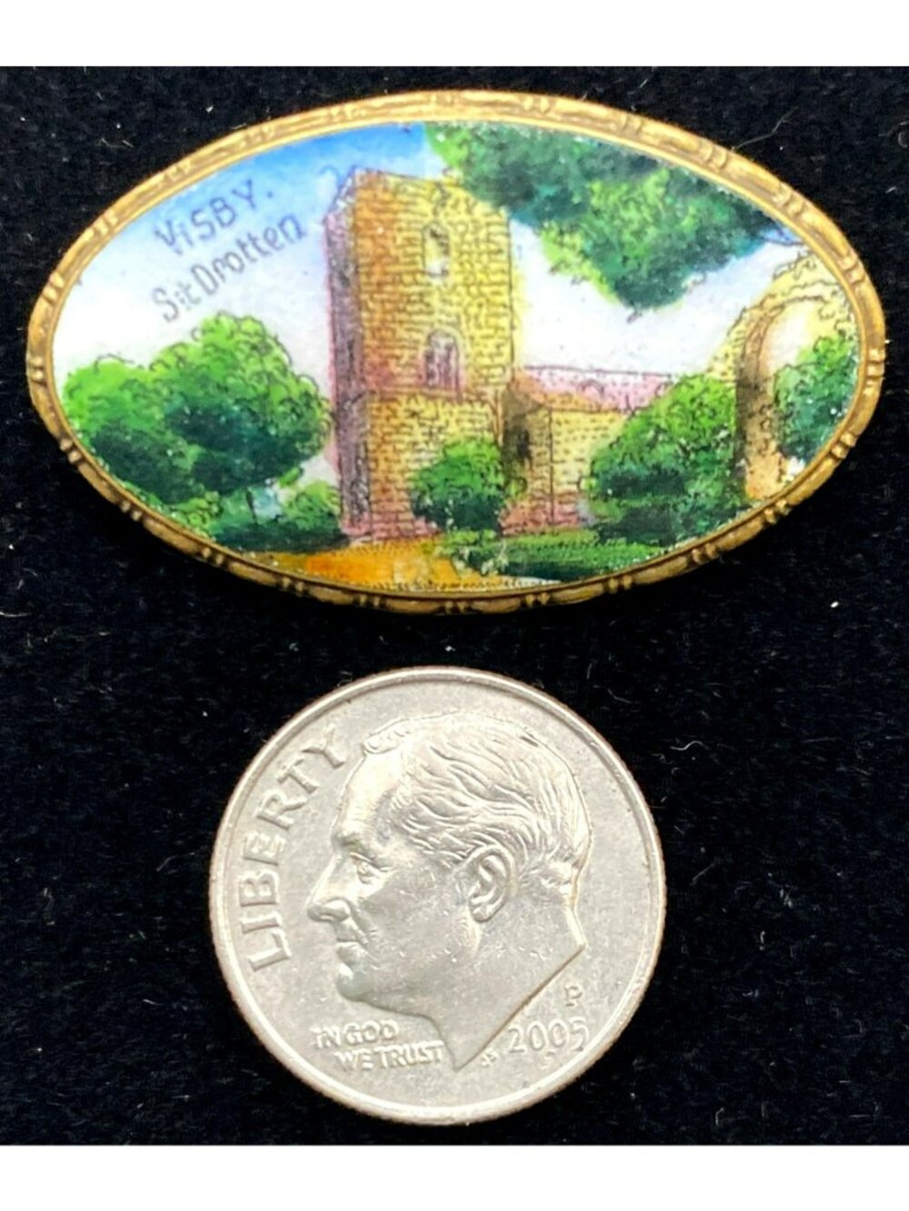 Antique Brooch St. Drotten Ruins Visby Sweden Holy Trinity Church Souvenir - Picture 7 of 7